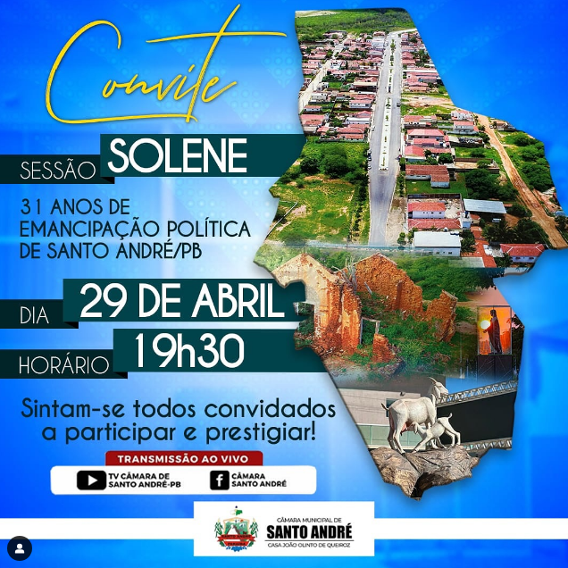Venha celebrar os 31 anos de Emancipação Política de Santo André na Sessão Solene desta terça (29)