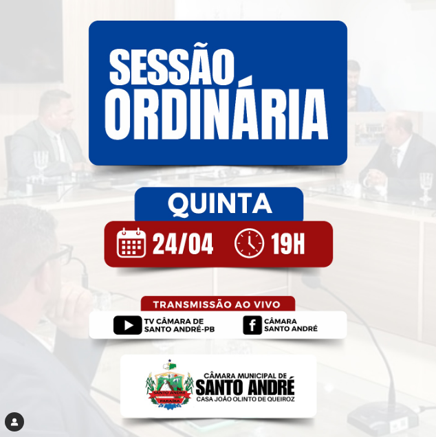Acompanhe ao vivo a Sessão Ordinária da Câmara de Santo André nesta quinta-feira (24)
