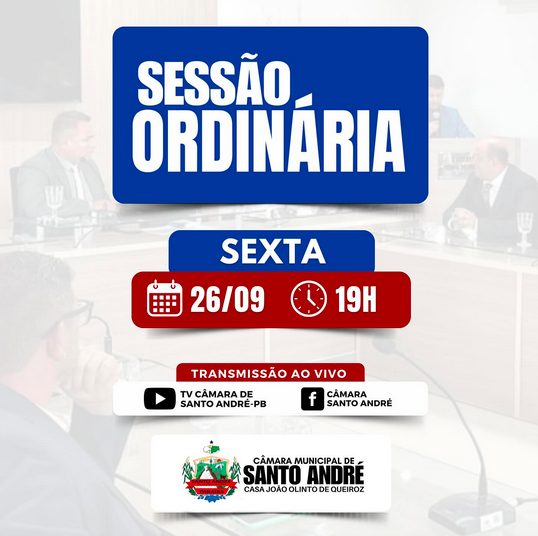Sessão Ordinária da Câmara Municipal de Santo André acontece nesta sexta-feira