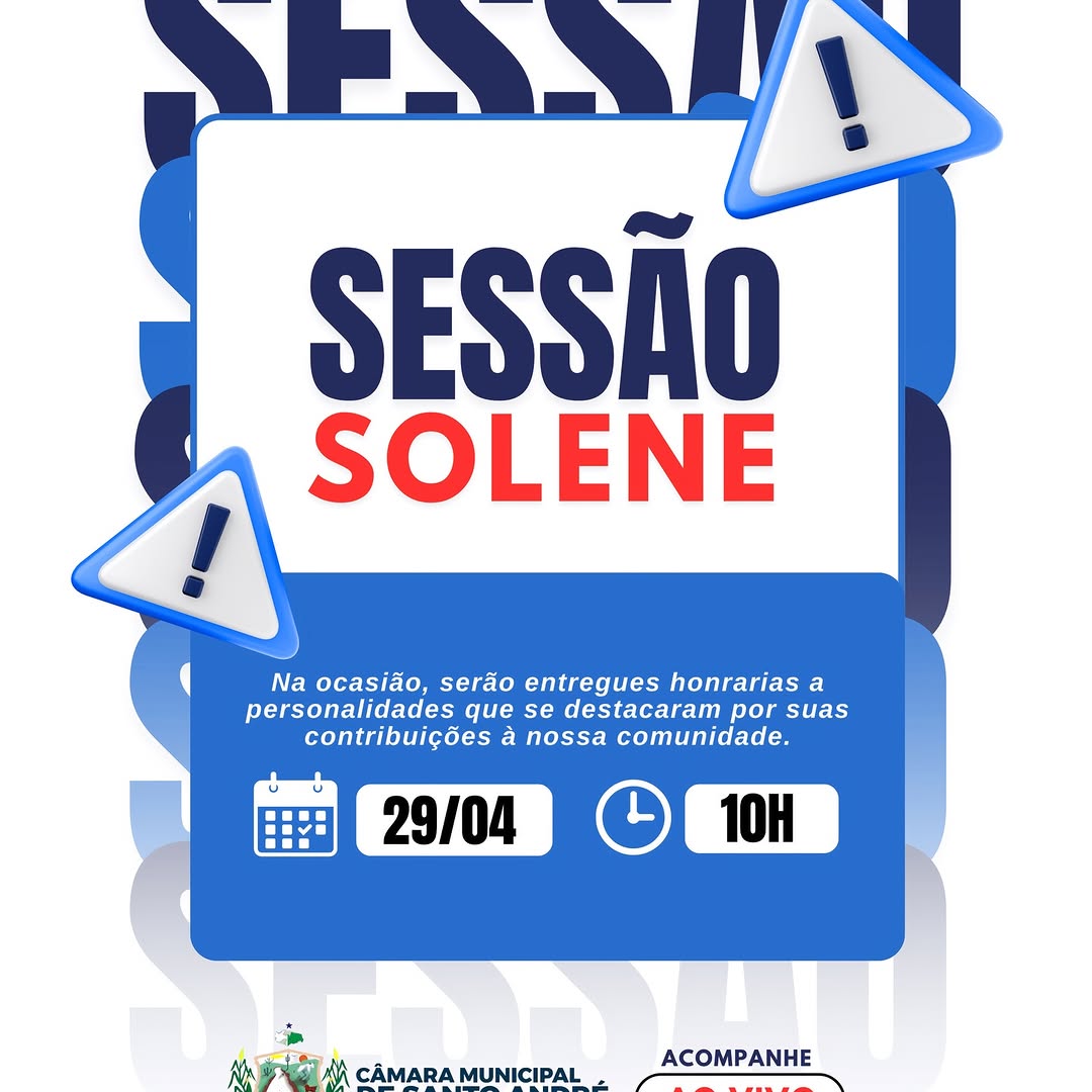 Câmara de Santo André promove Sessão Solene para entrega de honrarias