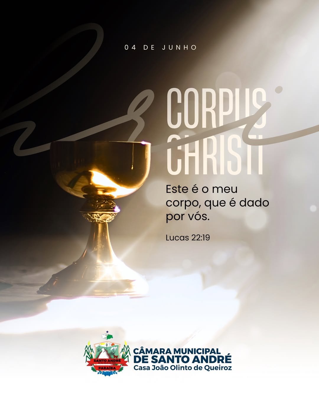 Mensagem da Câmara de Santo André celebra o dia de Corpus Christi